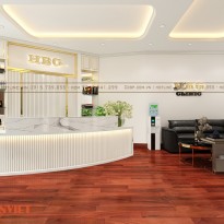 Thiết kế khu vực lễ tân, phòng làm việc phòng khám HBG Clinic – Hà Nội